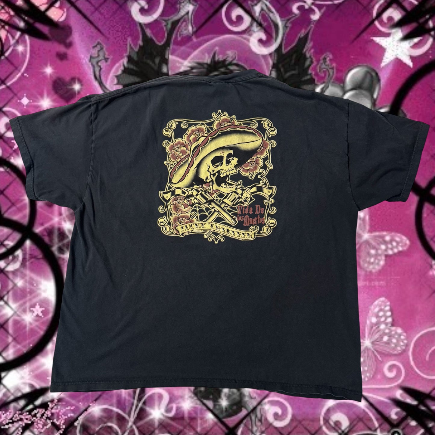 Black ‘Lucky 13’ Skull Graphic Shirt