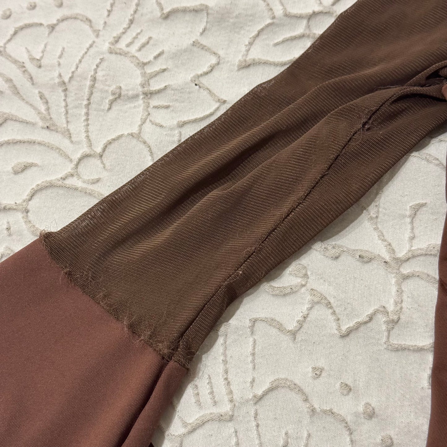 Brown Bell Sleeve Fairy Crop Top