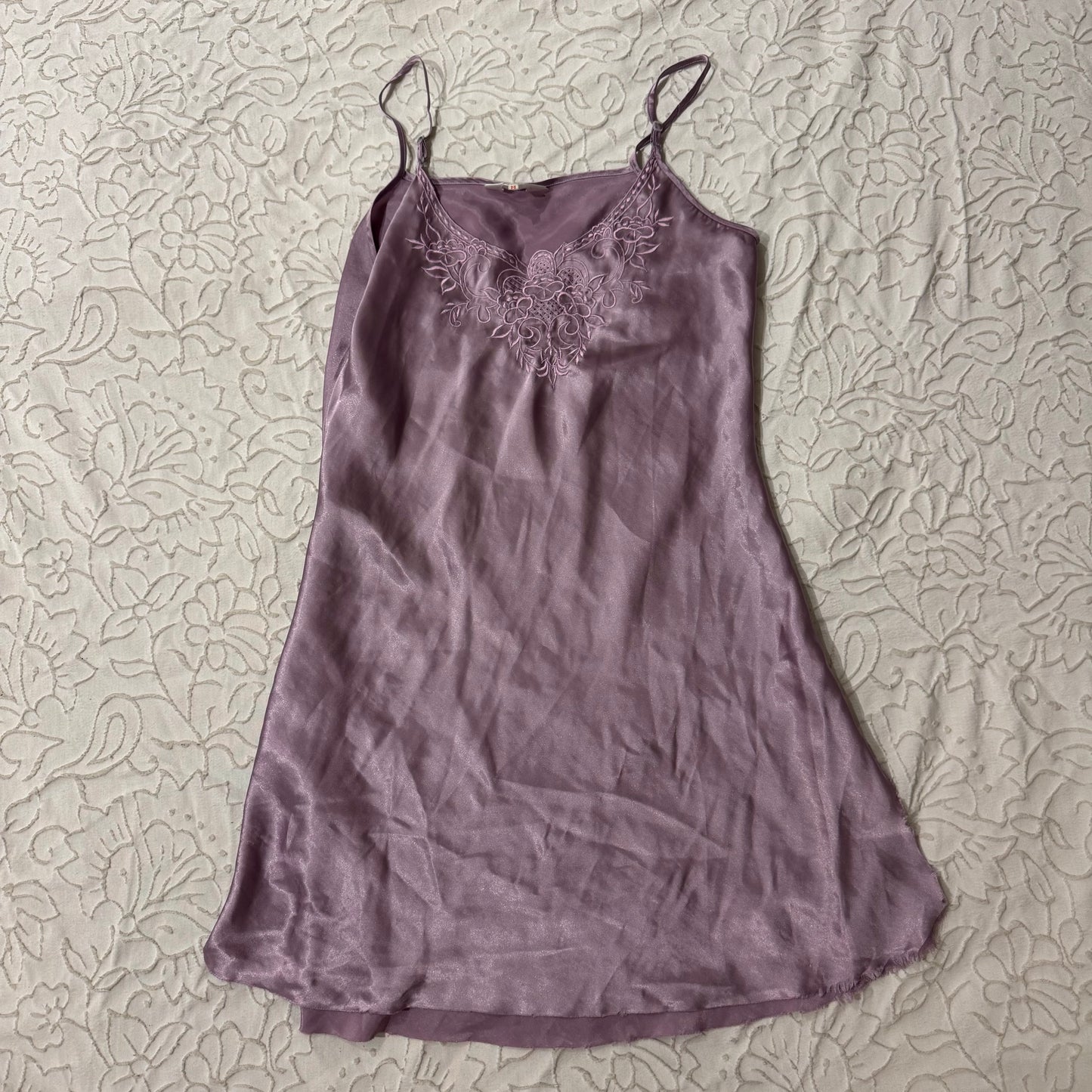 Lavender ‘Yasi’ Floral Embroidered Slip Dress
