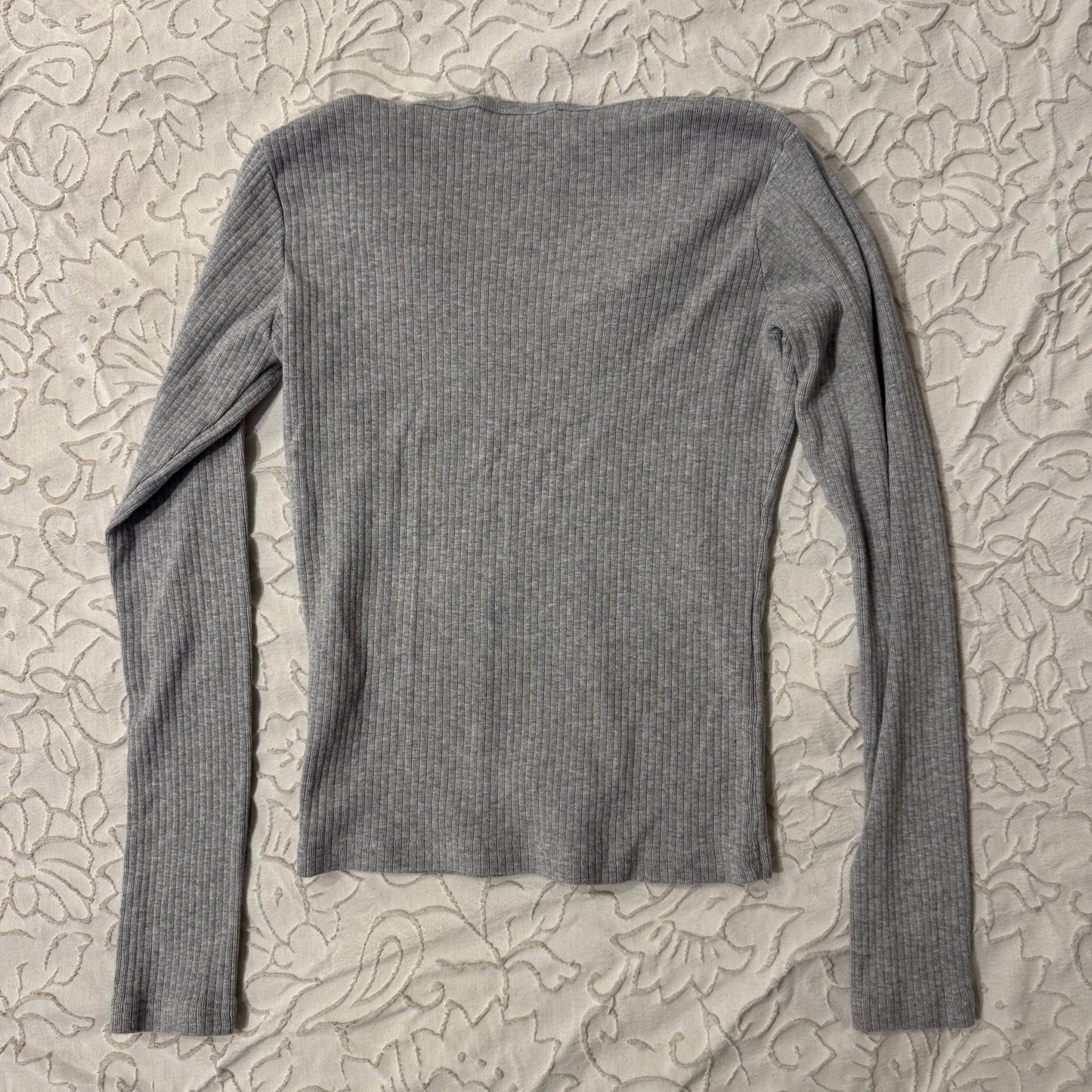 Grey ‘Brandy Melville’ Ribbed Long Sleeve Top