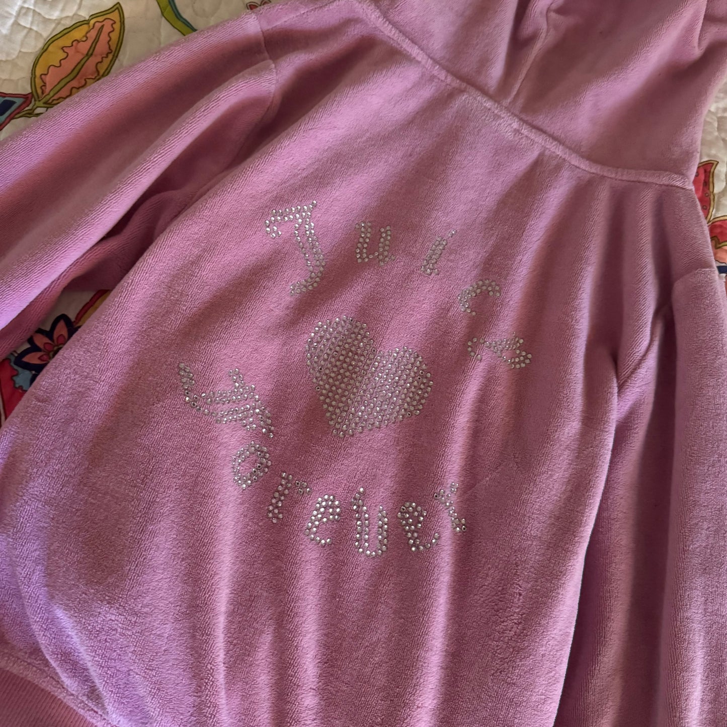 light pink juicy couture x forever 21 zip up terry cloth jacket (S)