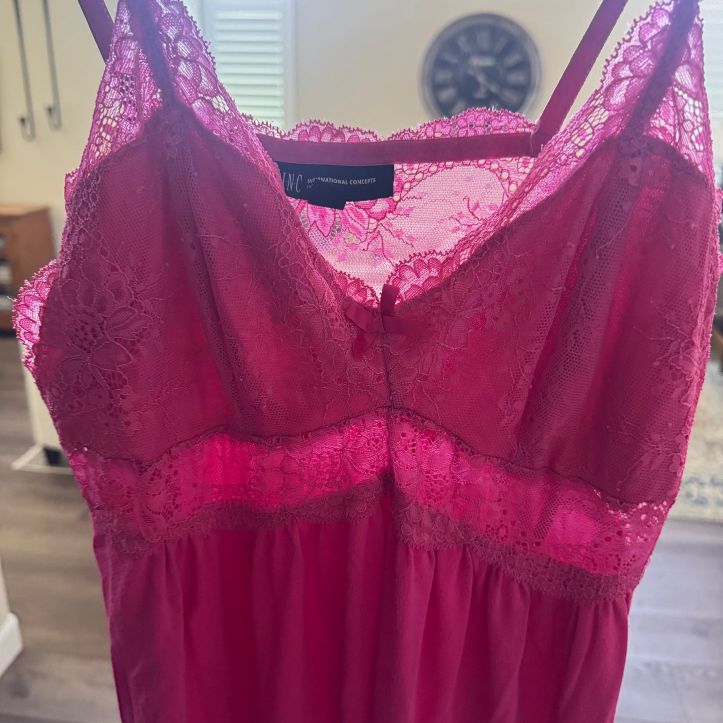 hot pink y2k mcbling lingerie lace slip dress