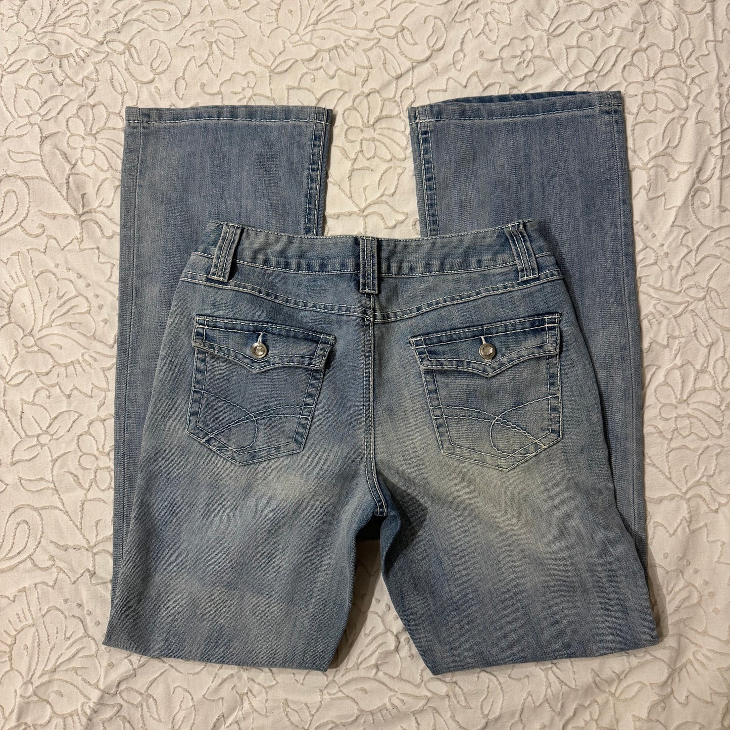 Light Washed ‘INC’ Rhinestone Bootcut Jeans