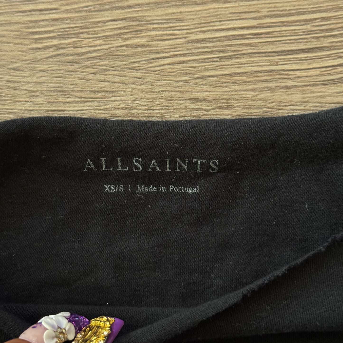 black allsaints snake eagle winged grungy graphic shirt