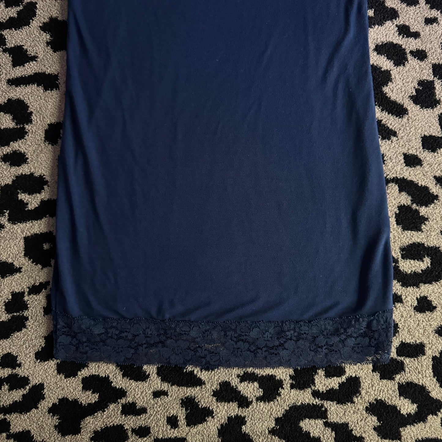 navy blue lace trim cami top (M)