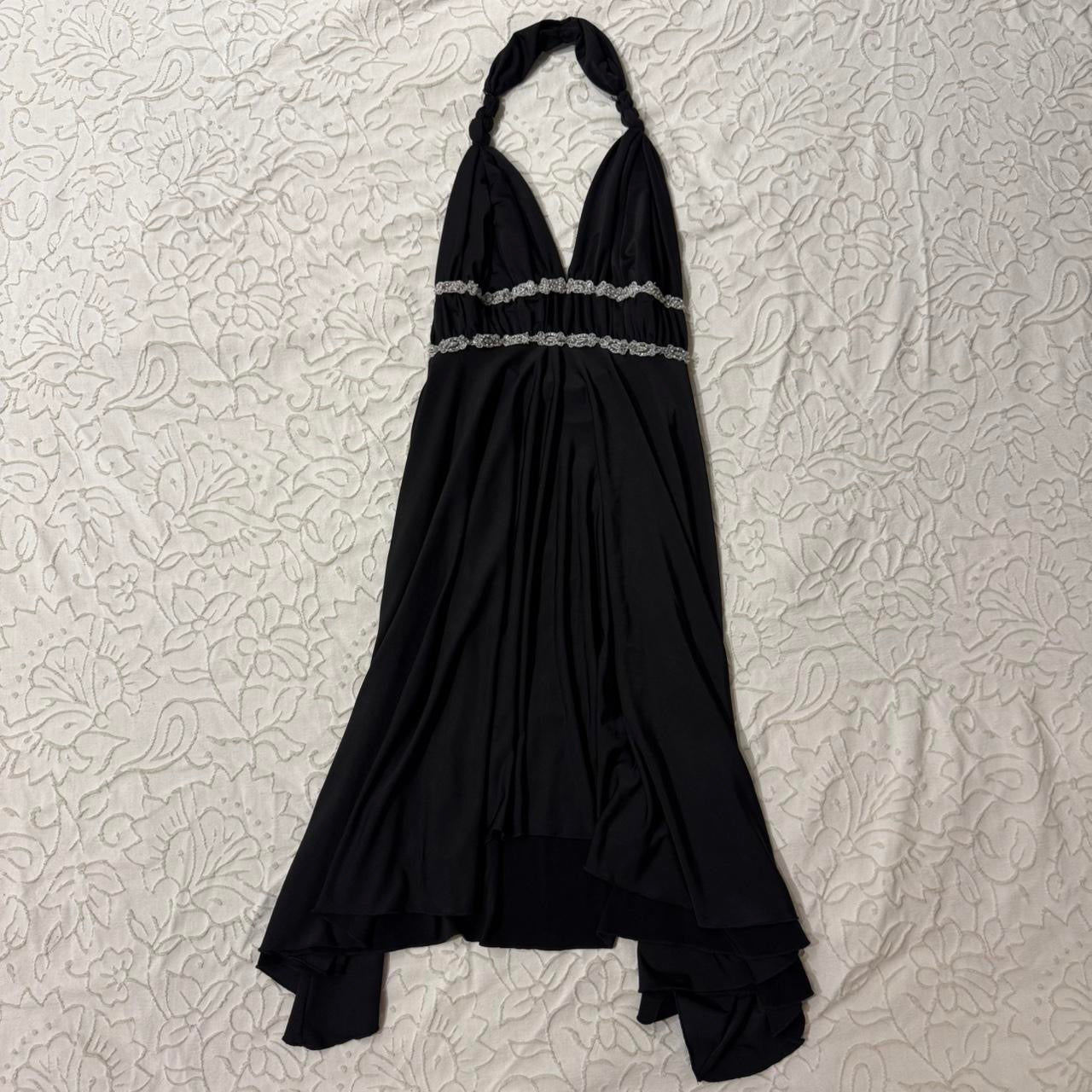 Black ‘Guess’ Y2K Beaded Halter Dress
