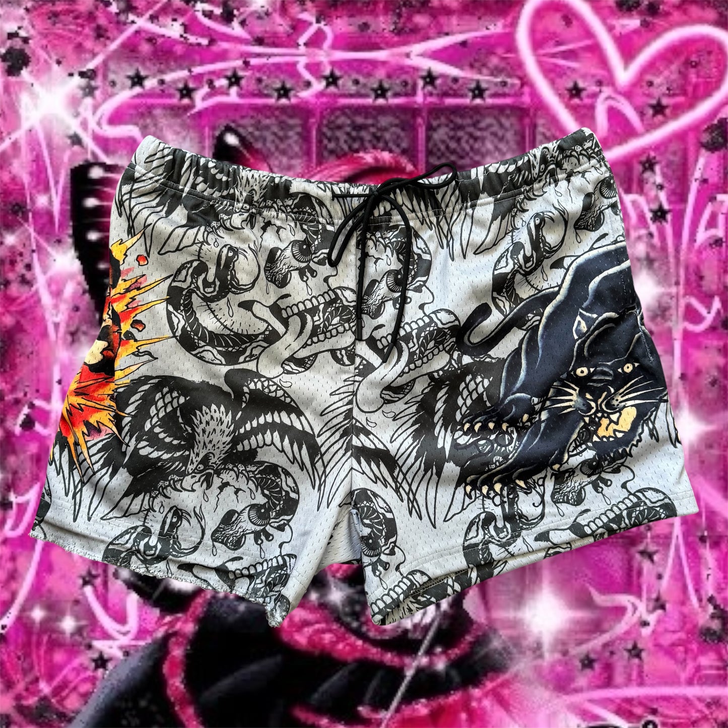 Grey ‘Ed Hardy’ Graphic Men’s Shorts
