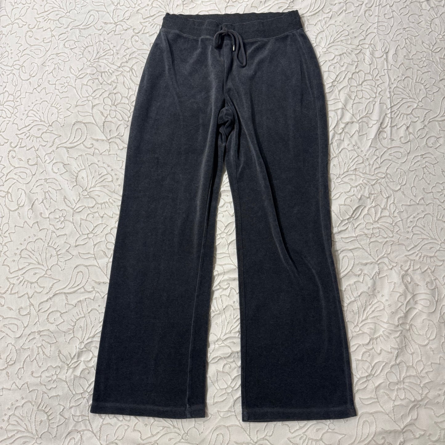 Dark Grey ‘Liz Claiborne’ Velour Flared High Rise Sweatpants