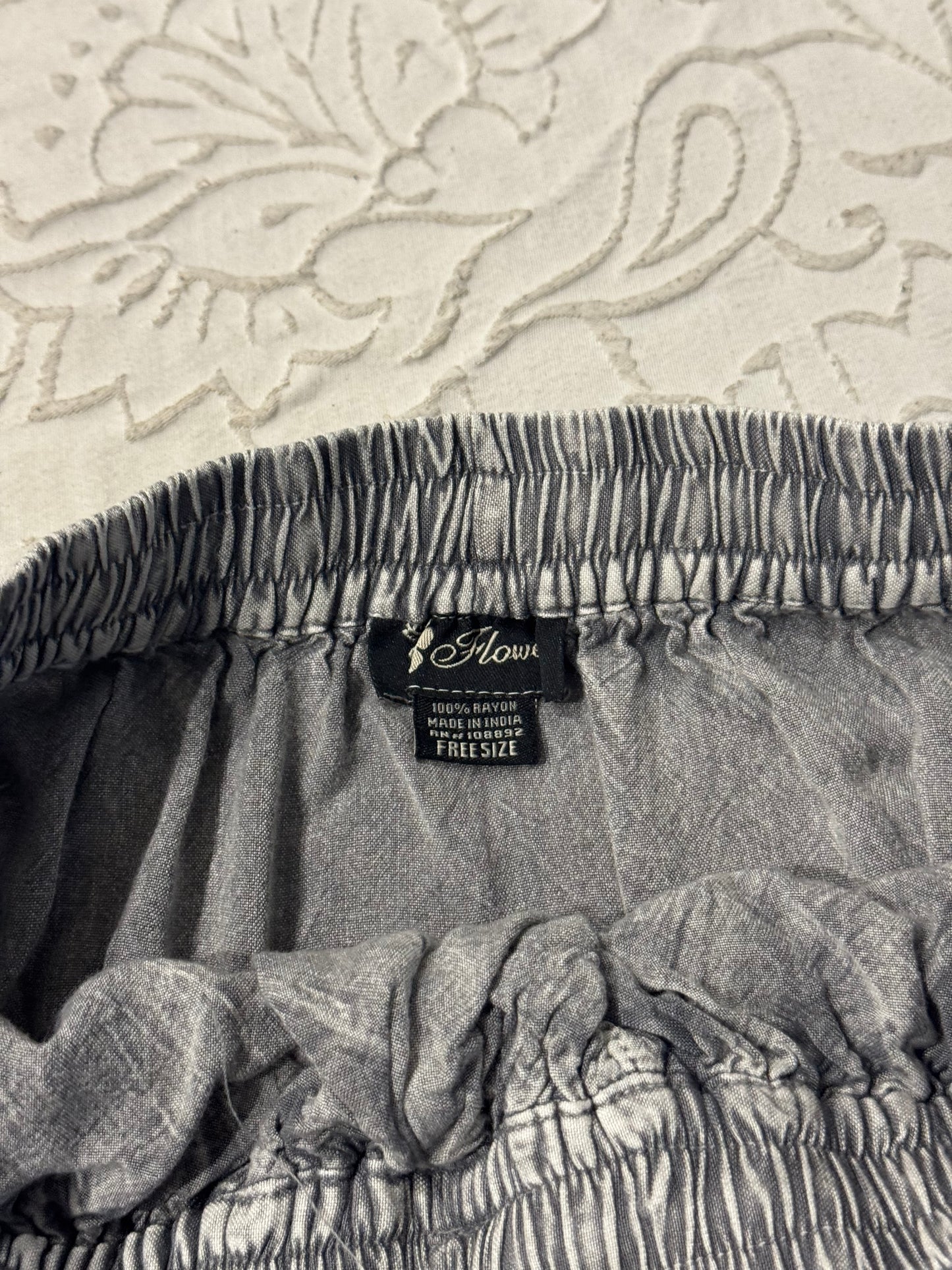 Grey ‘Flower’ Steampunk Fairy Asymmetrical Skirt