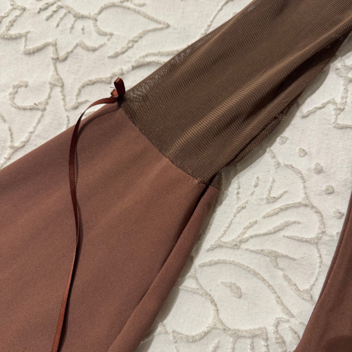 Brown Bell Sleeve Fairy Crop Top