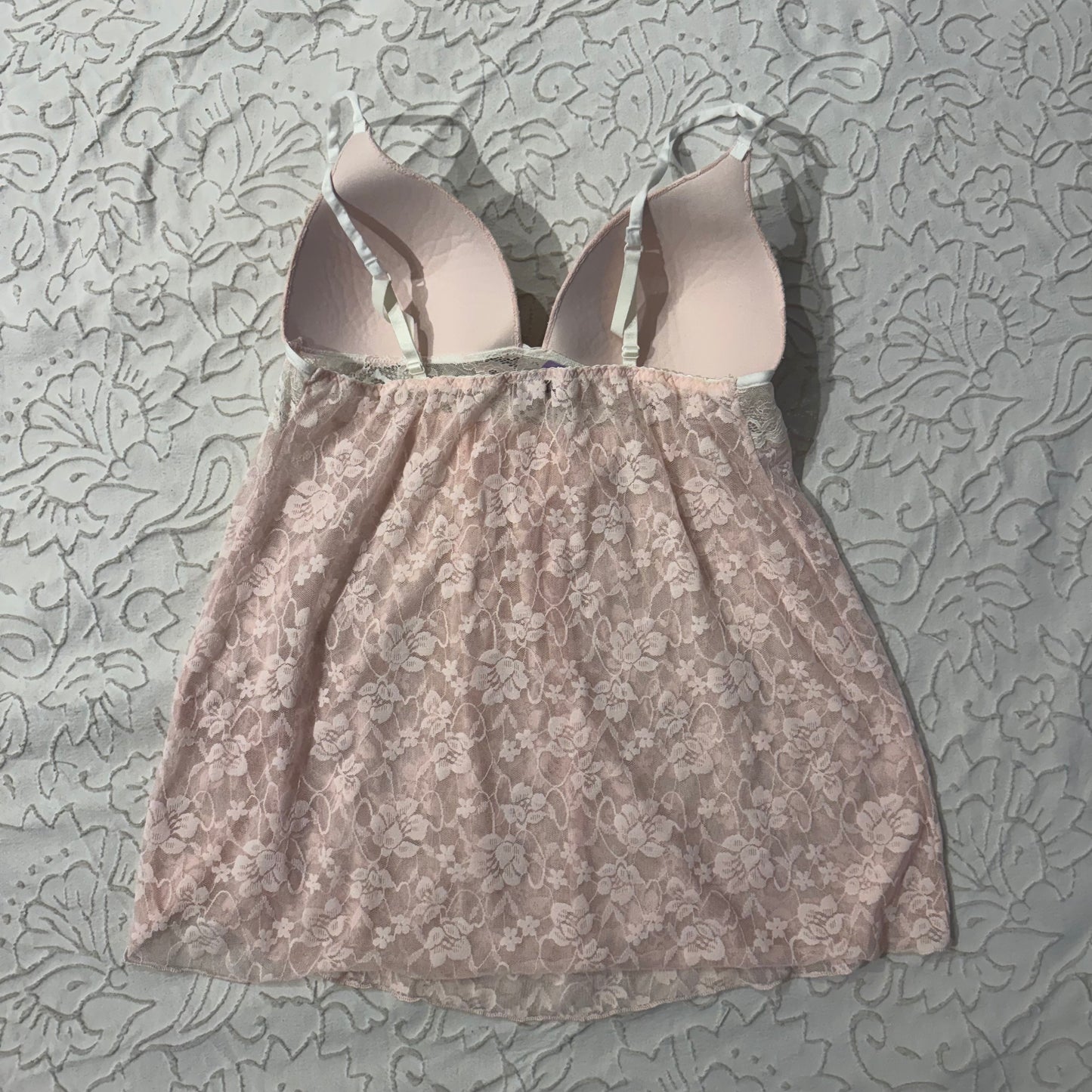 Light Pink ‘Linea Donatella’ Lace Babydoll Lingerie Top