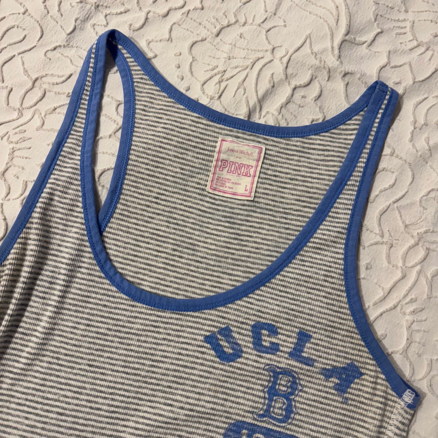 Blue & Grey ‘PINK by VS’ UCLA Ribbed Tank Top