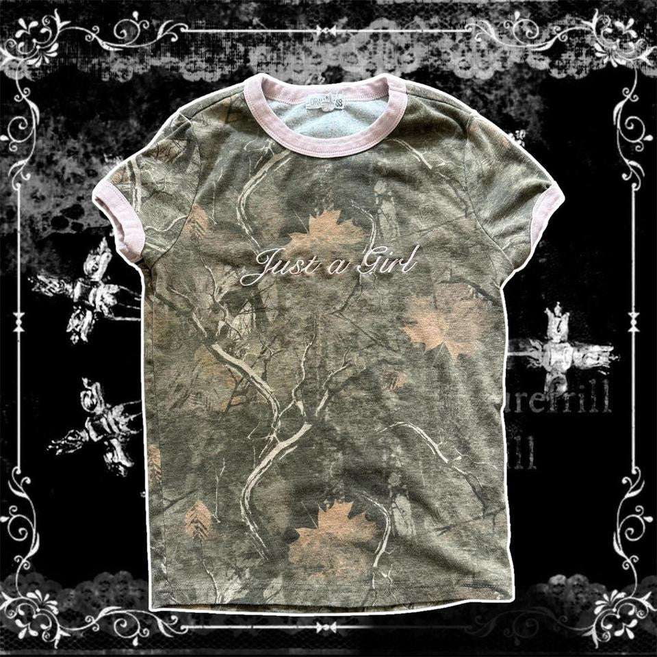 Camo ‘Orange Kiss’ Just a Girl Graphic Tee