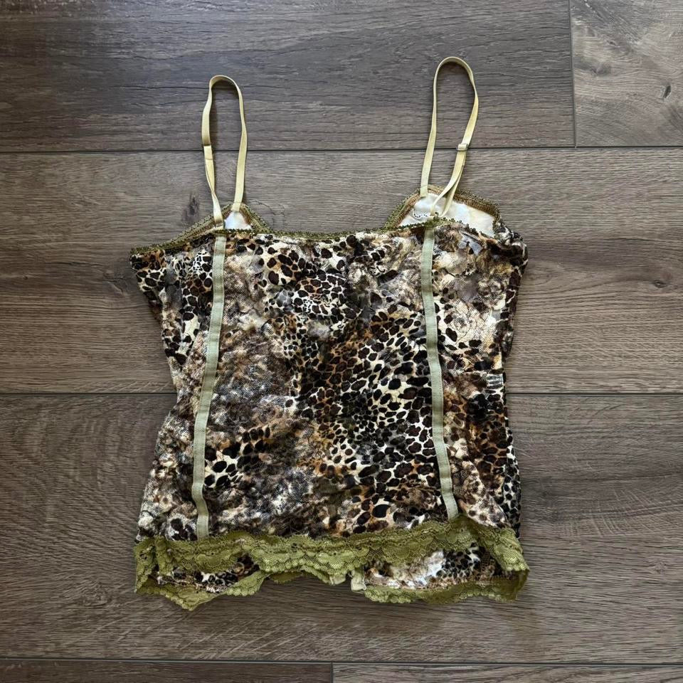 Multicolored ‘Moon’ Y2K Tie Up Beaded Lacey Corset Top