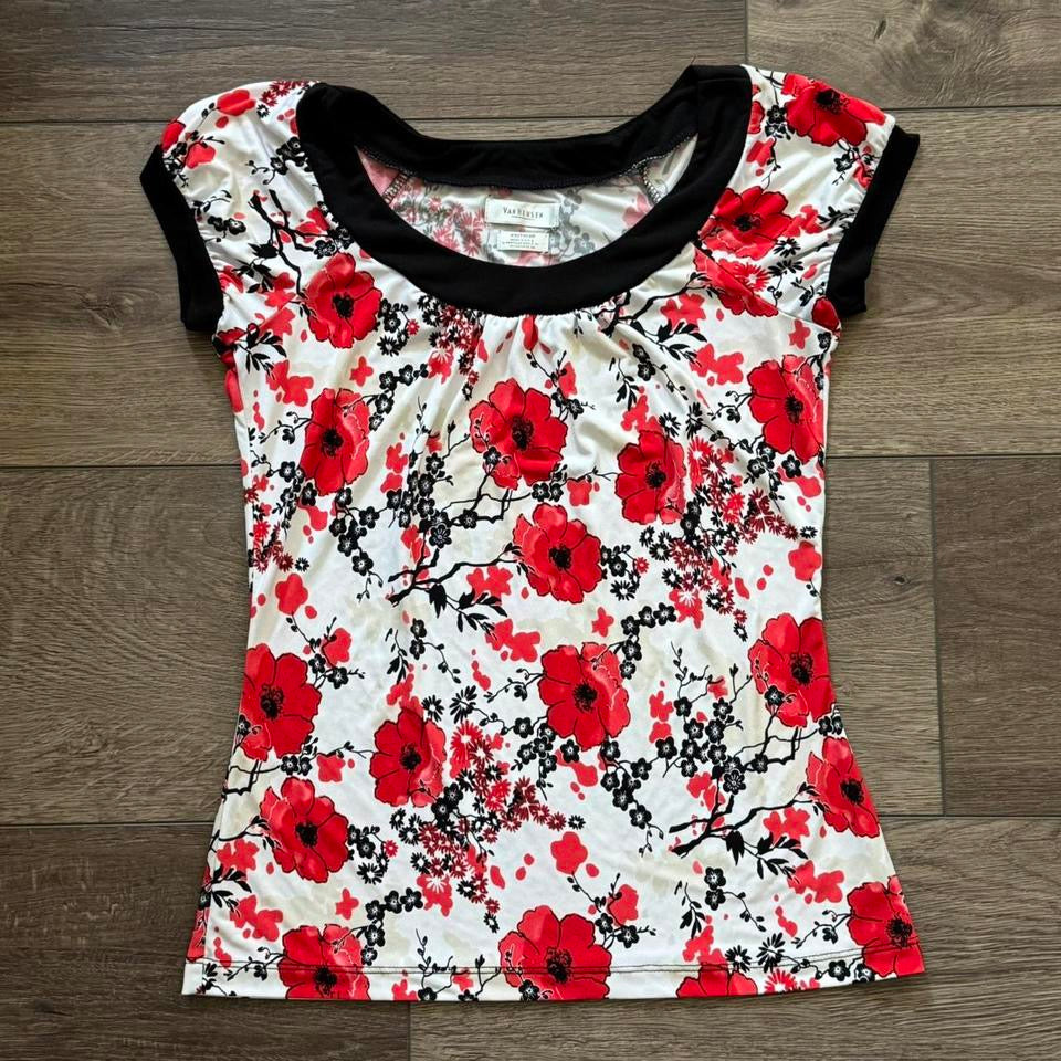 Black & Red ‘Van Heusen’ Floral Blouse
