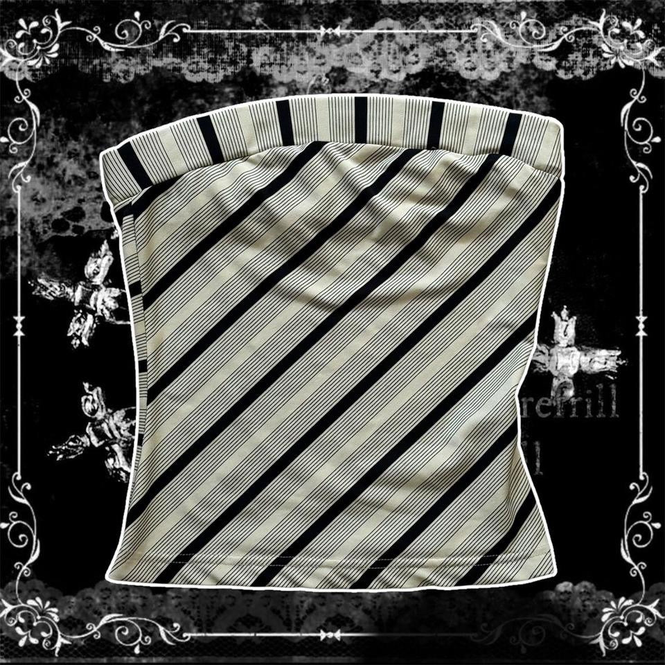 Black & Creme ‘XOXO’ Y2K Tube Top