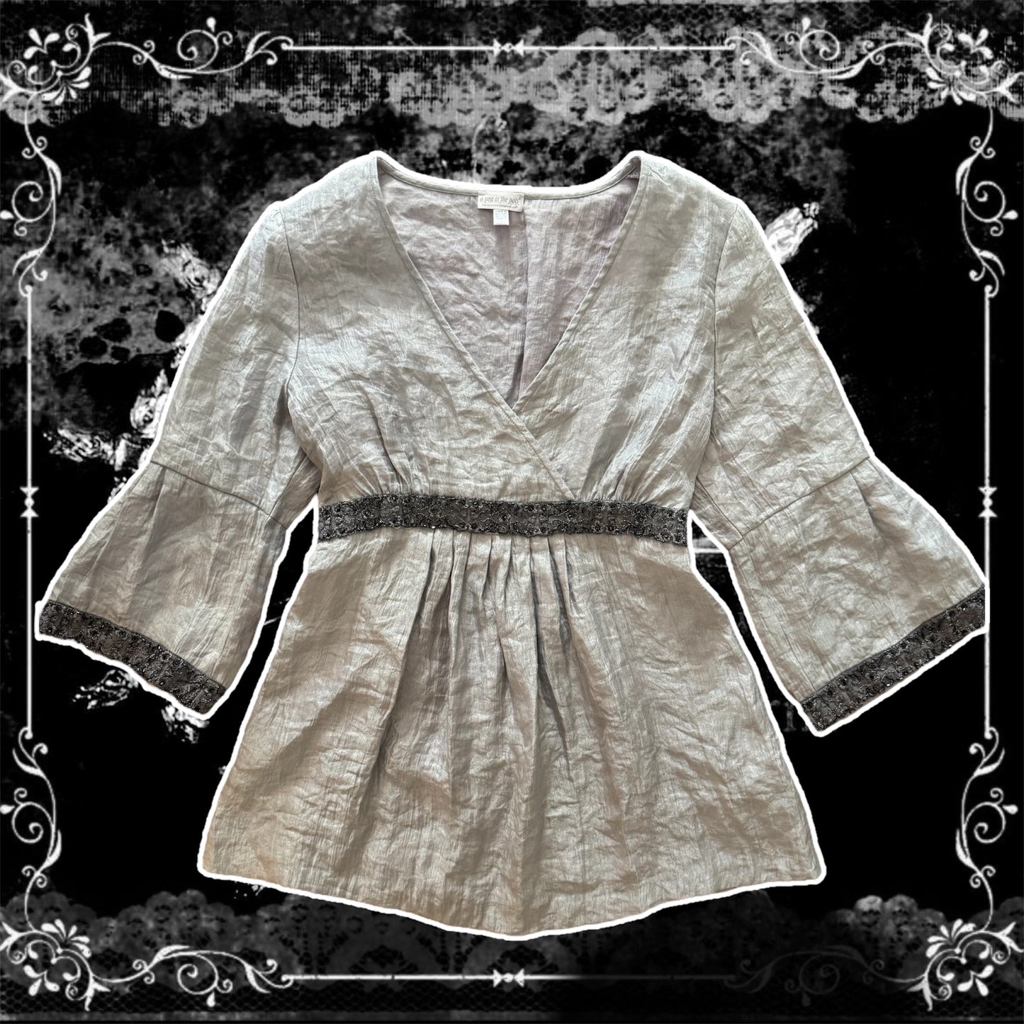 Grey ‘a Pea in the Pod Maternity’ Sequin Beaded Blouse