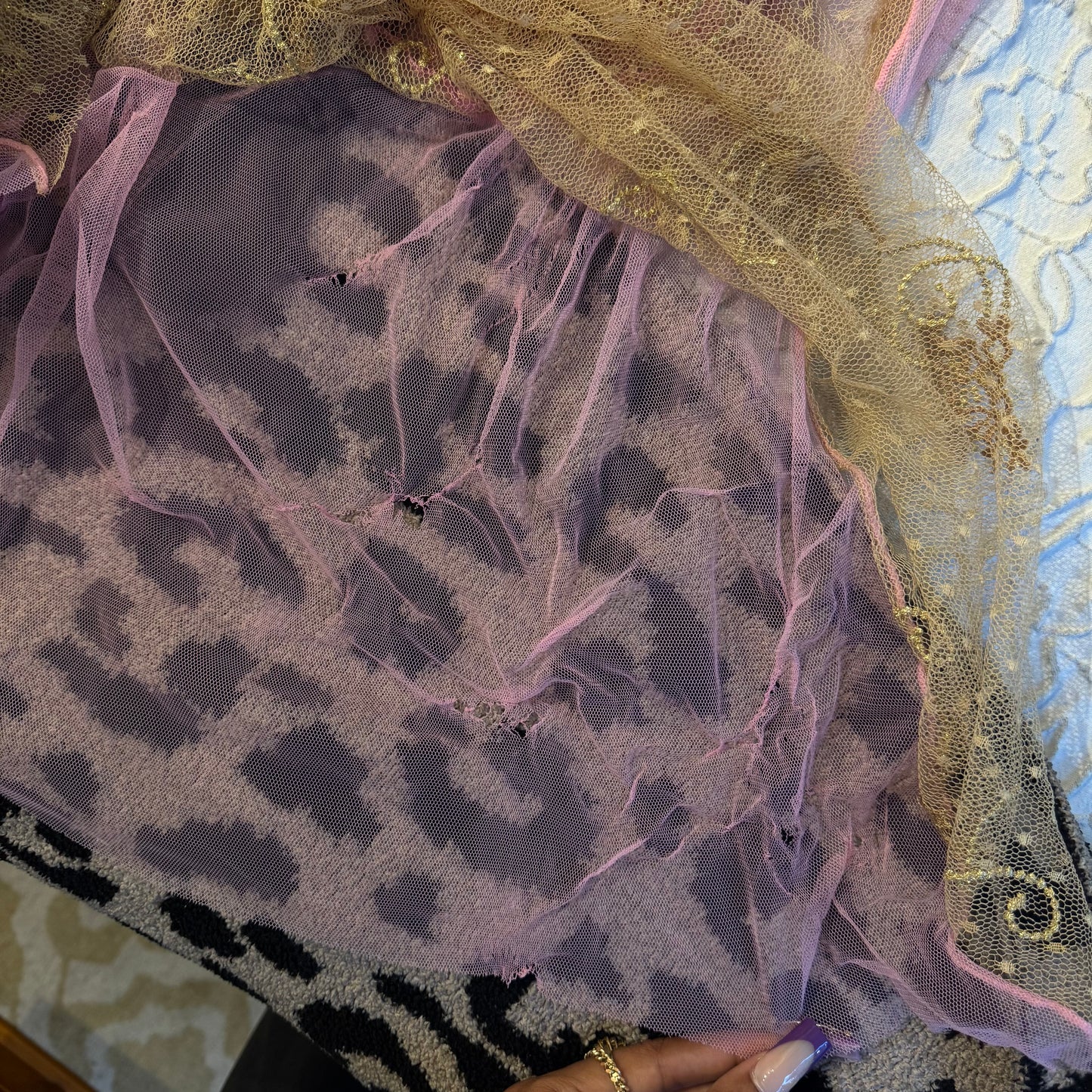 pink & gold mesh y2k fairycore top