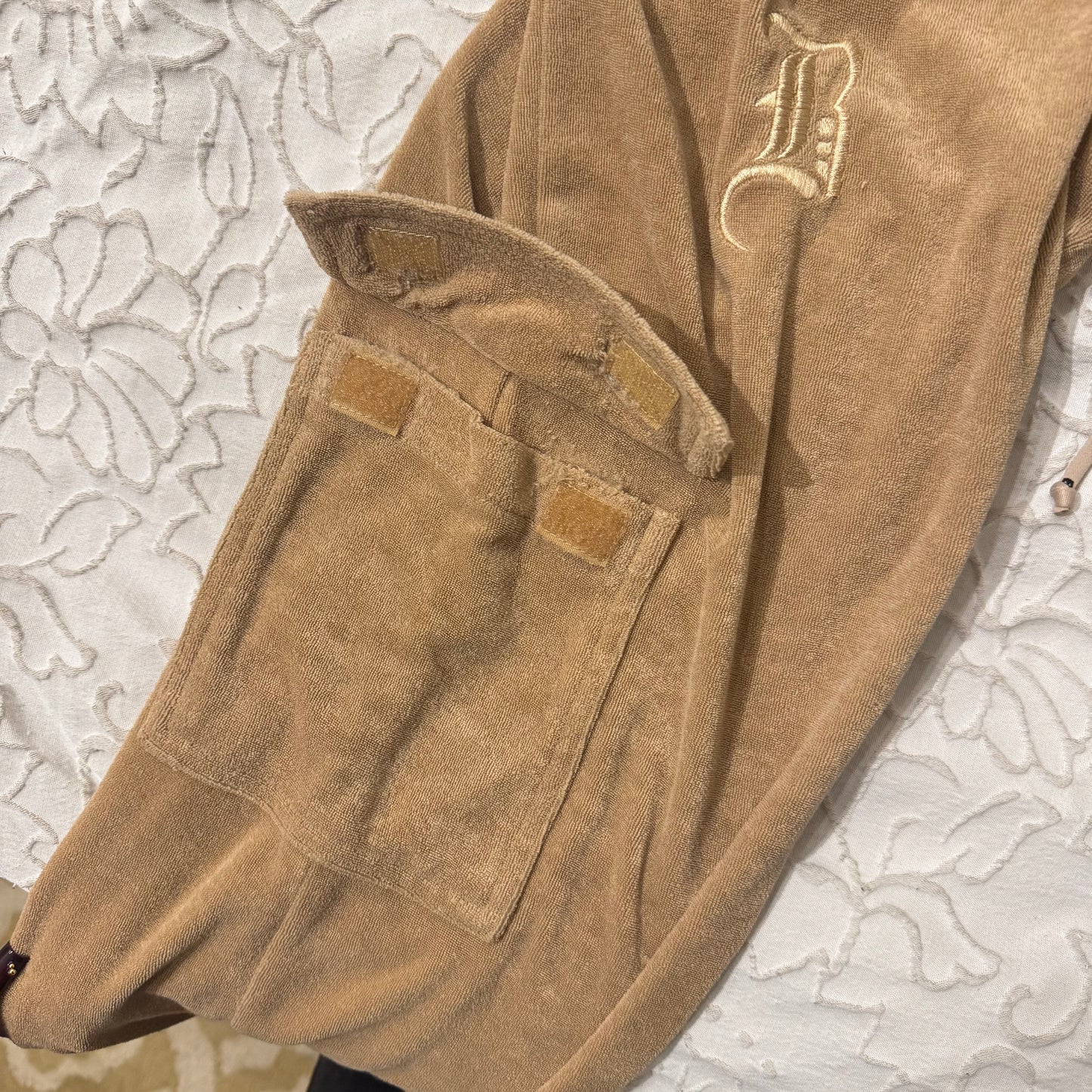 Light Brown ‘BCBGMAXAZRIA’ Y2K Embroidered Flared Sweatpants