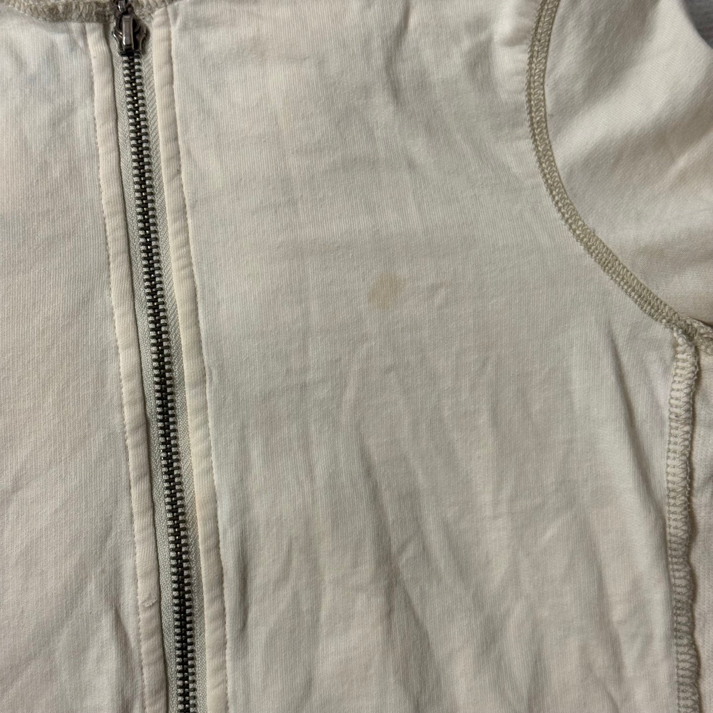 crème rhinestone heart peace sign y2k distressed hoodie