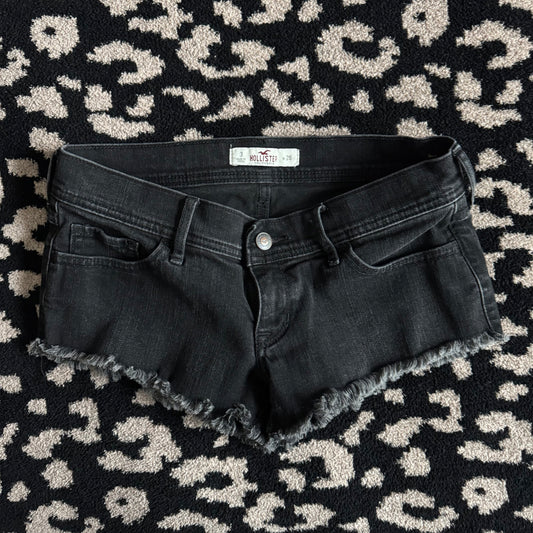black hollister ultra low rise shorty shorts (26)