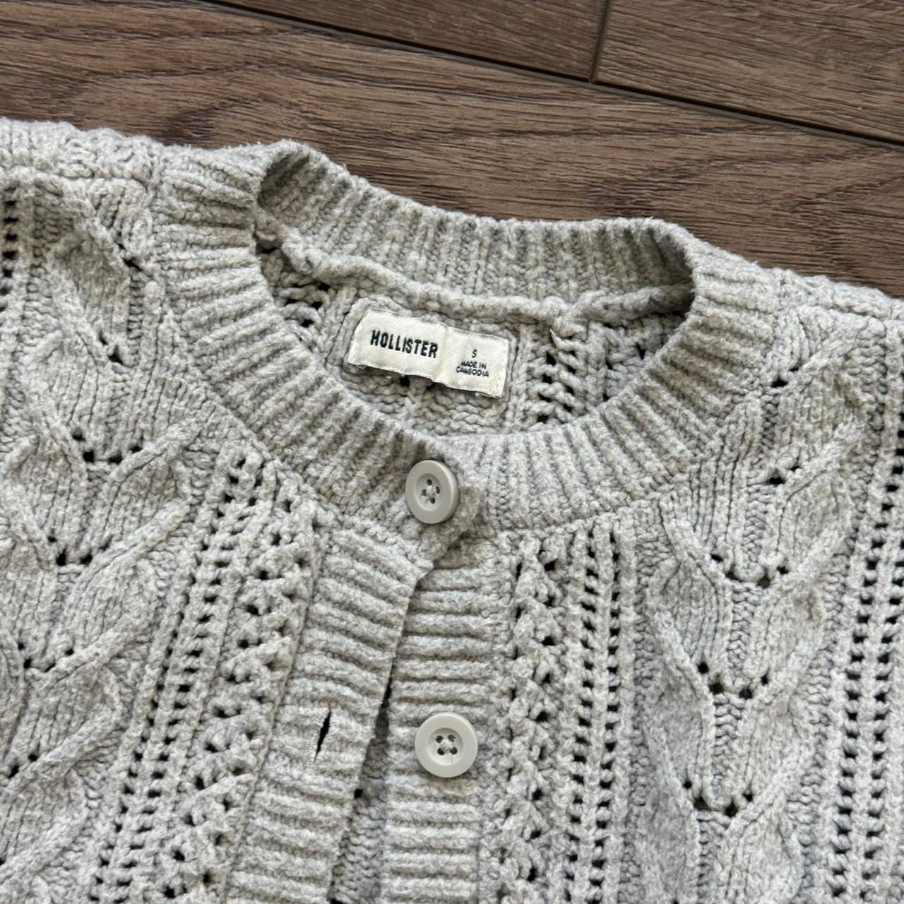 grey hollister co soft button up cardigan sweater