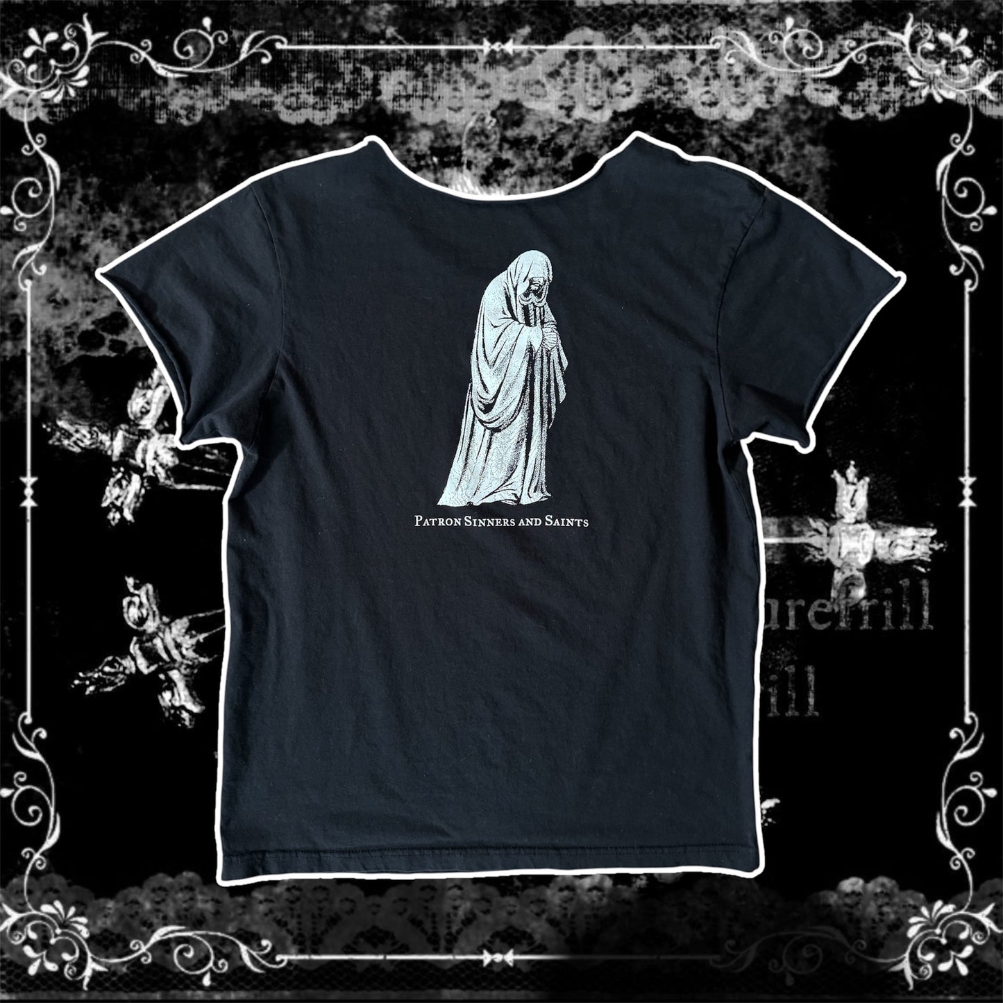black & white the lost abbey gothic off the shoulder short sleeve shirt