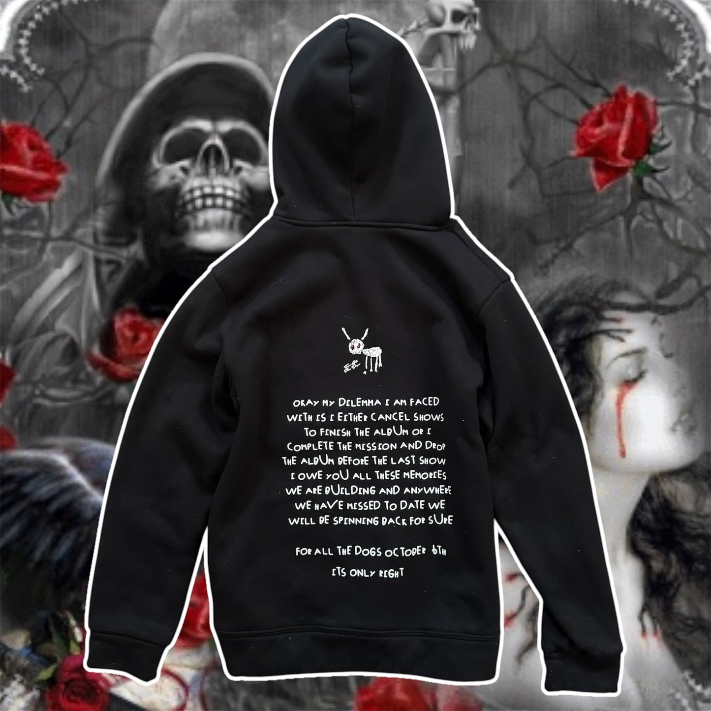 black for all the dogs drake album hoodie jacket