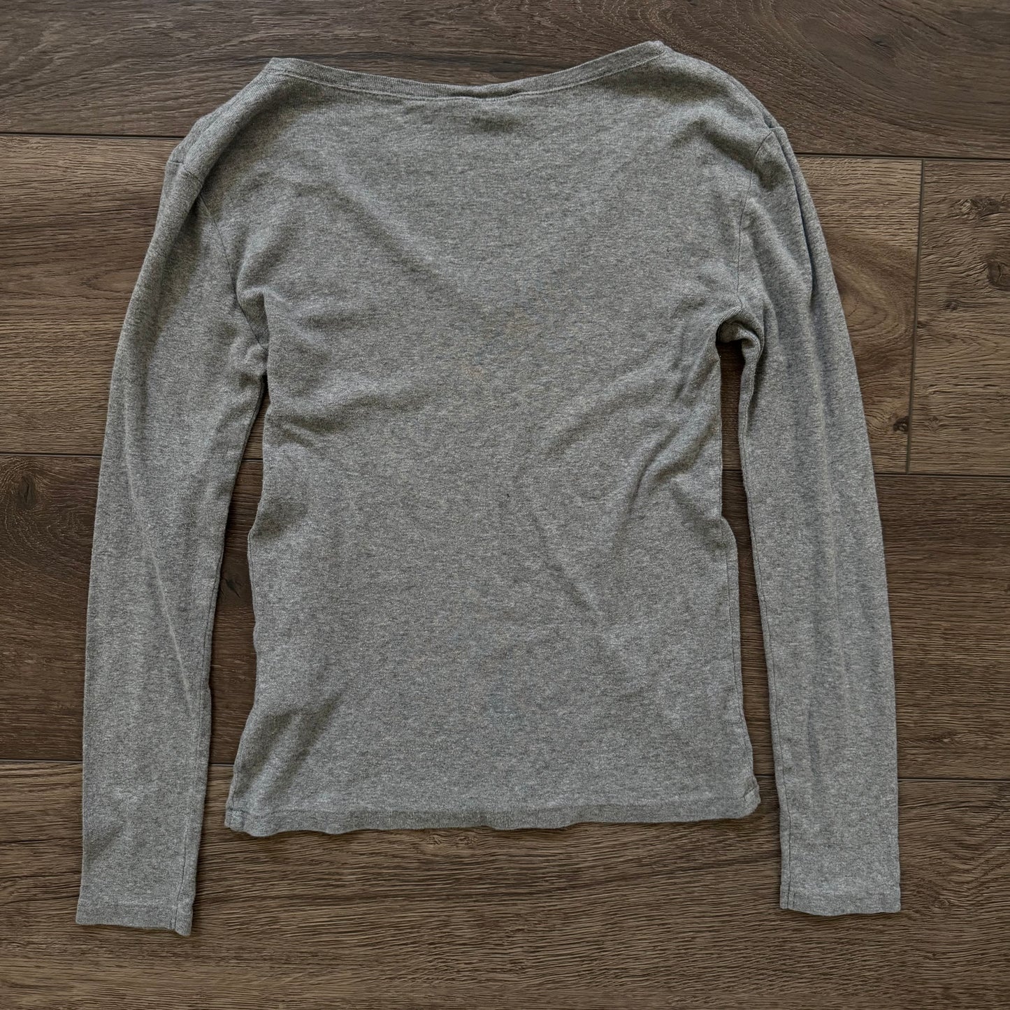 grey v neck prep ralph lauren polo long sleeve shirt