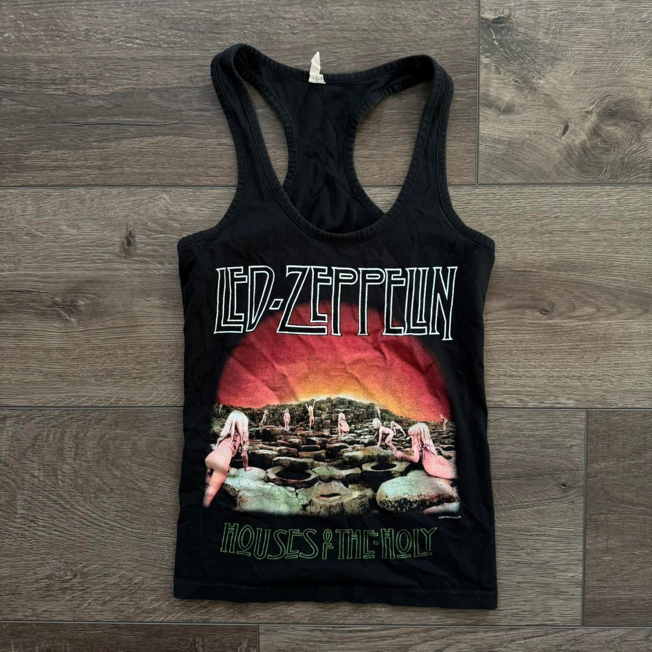 black y2k led zeppelin houses of the holy graphic band tank top
