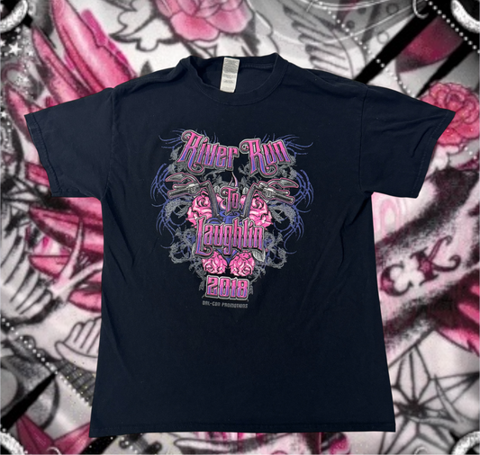 Black ‘Dal-con Production’ Cybery2K Biker Graphic Shirt