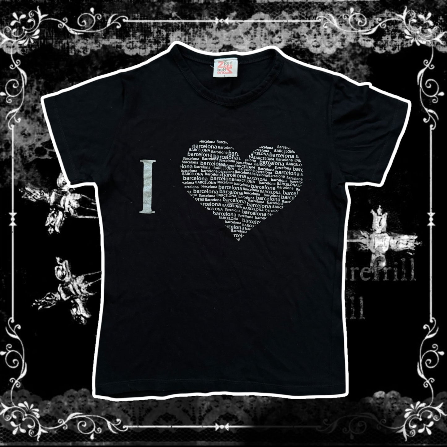 black i heart barcelona graphic shirt