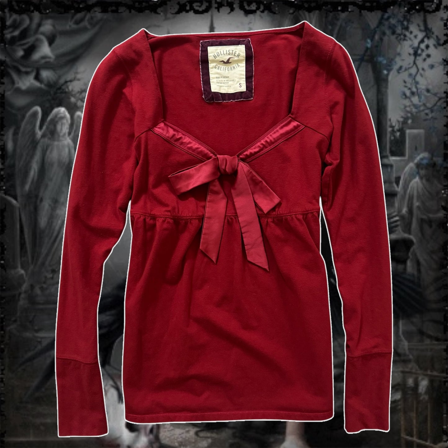 red hollister babydoll limited edition bow top