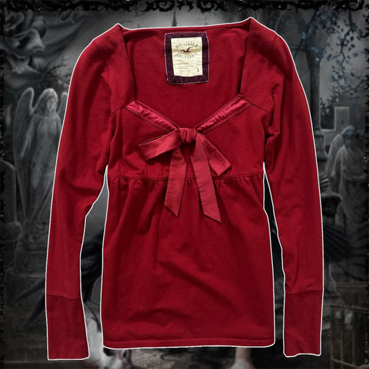 red hollister babydoll limited edition bow top