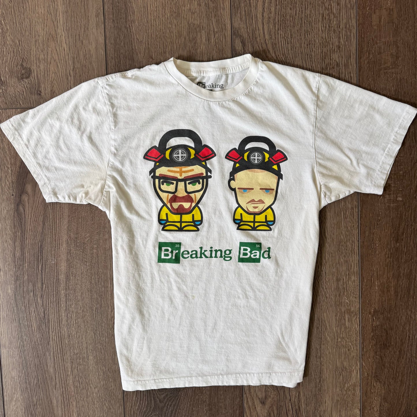 white breaking bad walt white heisenberg & jesse pinkman mini toon hazmats graphic shirt