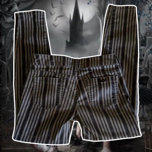 black and grey guess y2k stripped high waisted skinny jeans (28)
