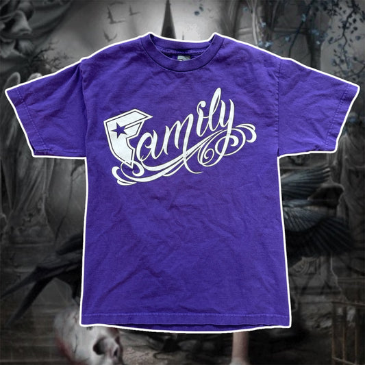 purple famous stars and straps family graphic men’s shirt medium