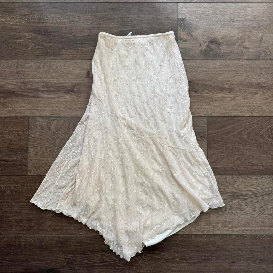 Light Baby Pink ‘Full Tilt’ Lacey Asymmetrical Skirt