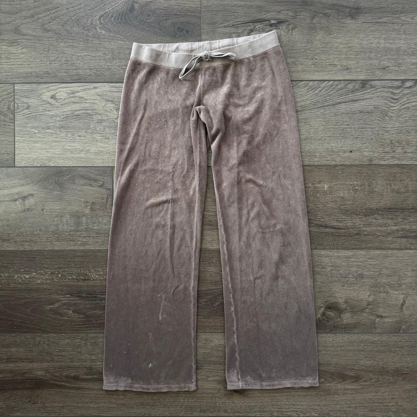 tan juicy couture low rise flare terrycloth sweatpants