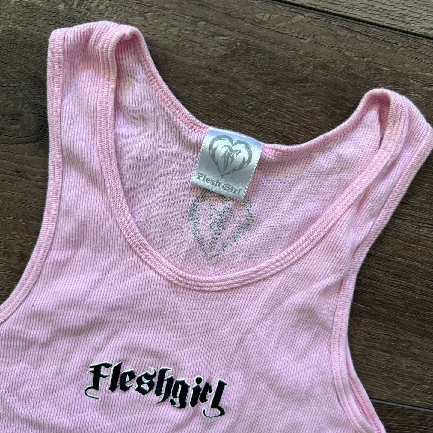 light pink magenta ish fleshgirl ribbed tank top