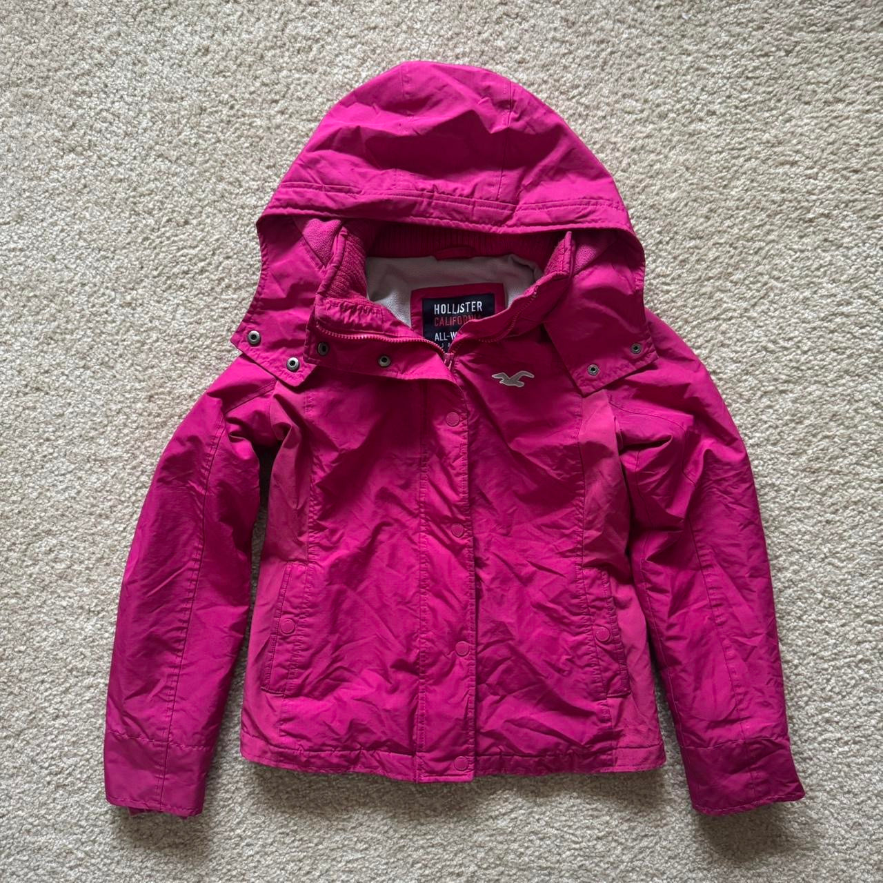 hot pink hollister lightweight y2k hoodie jacket