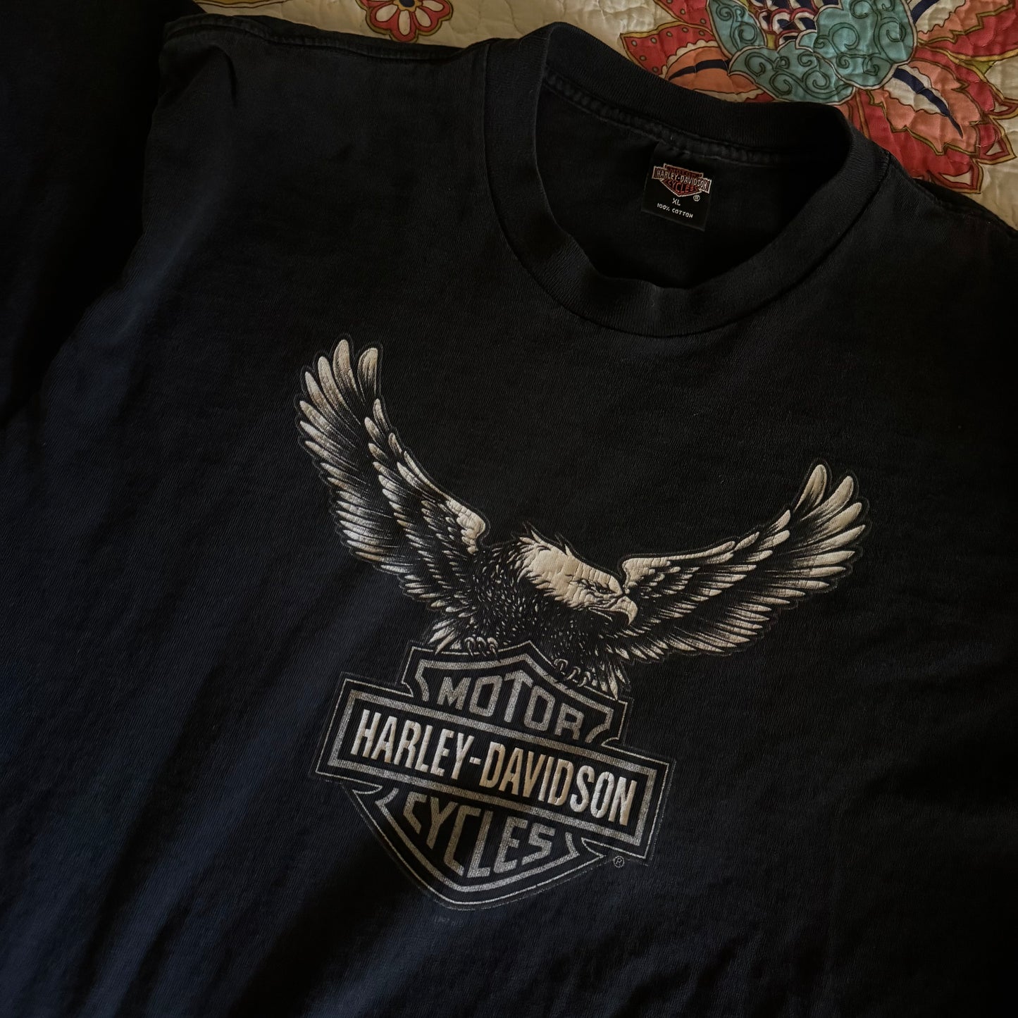 black 1997 harley davidson honolulu hawaii vintage graphic t shirt (XL)