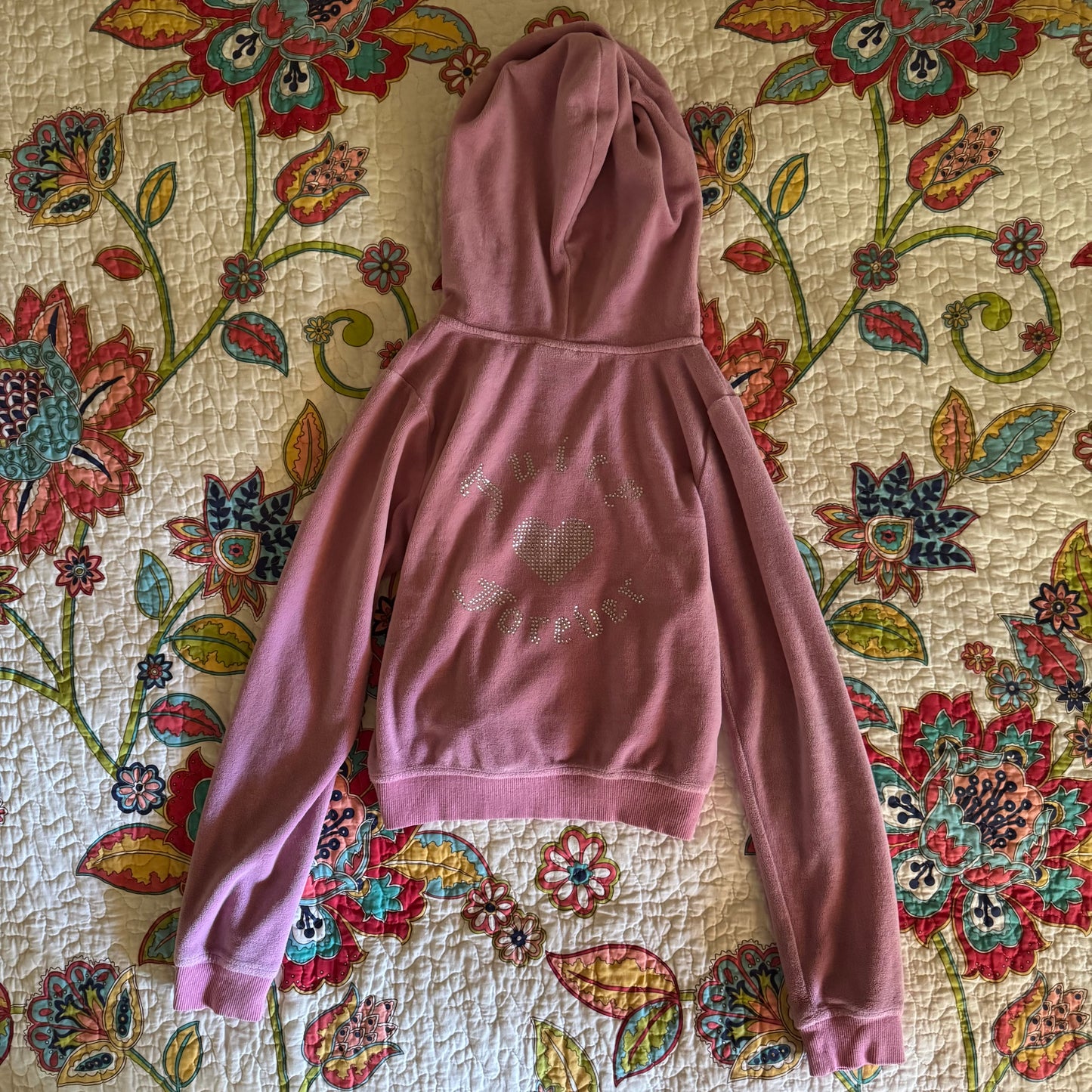 light pink juicy  couture x forever 21 zip up terry cloth jacket (S)