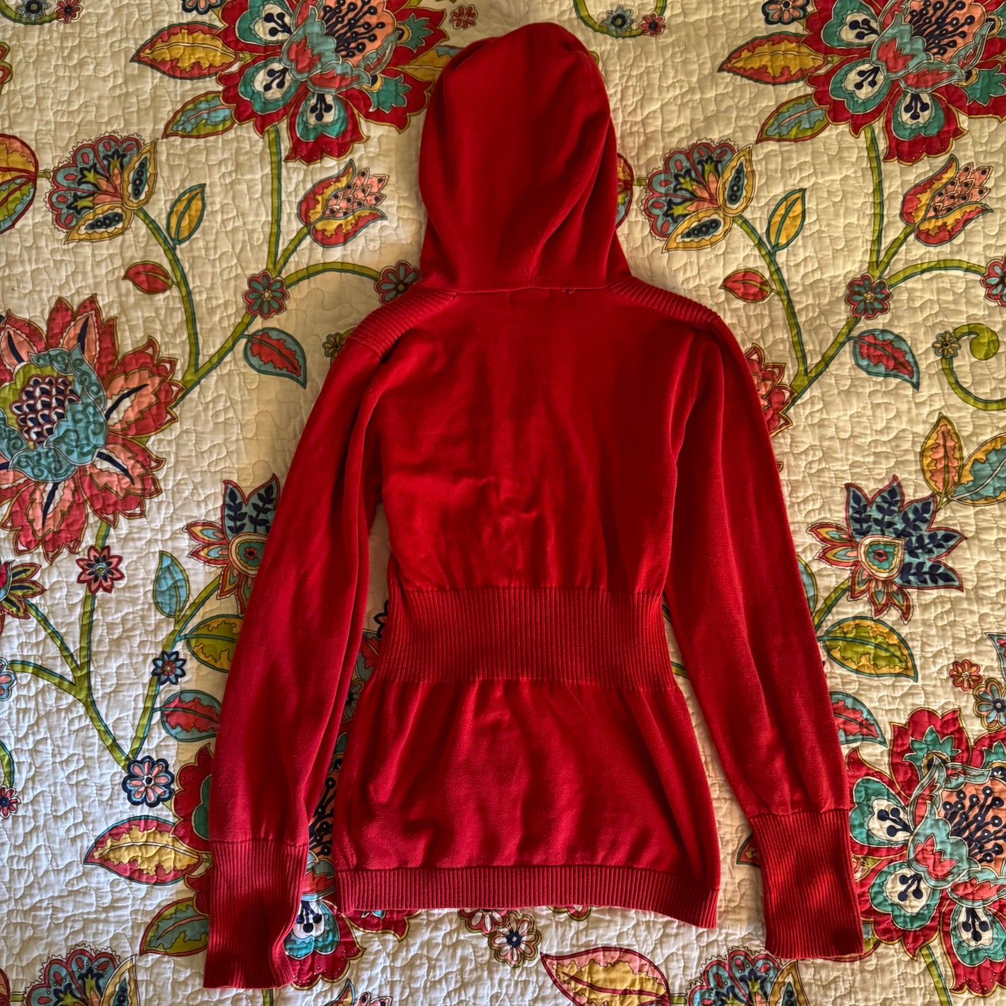red guess rhinestone y2k long sleeve jacket (XL)