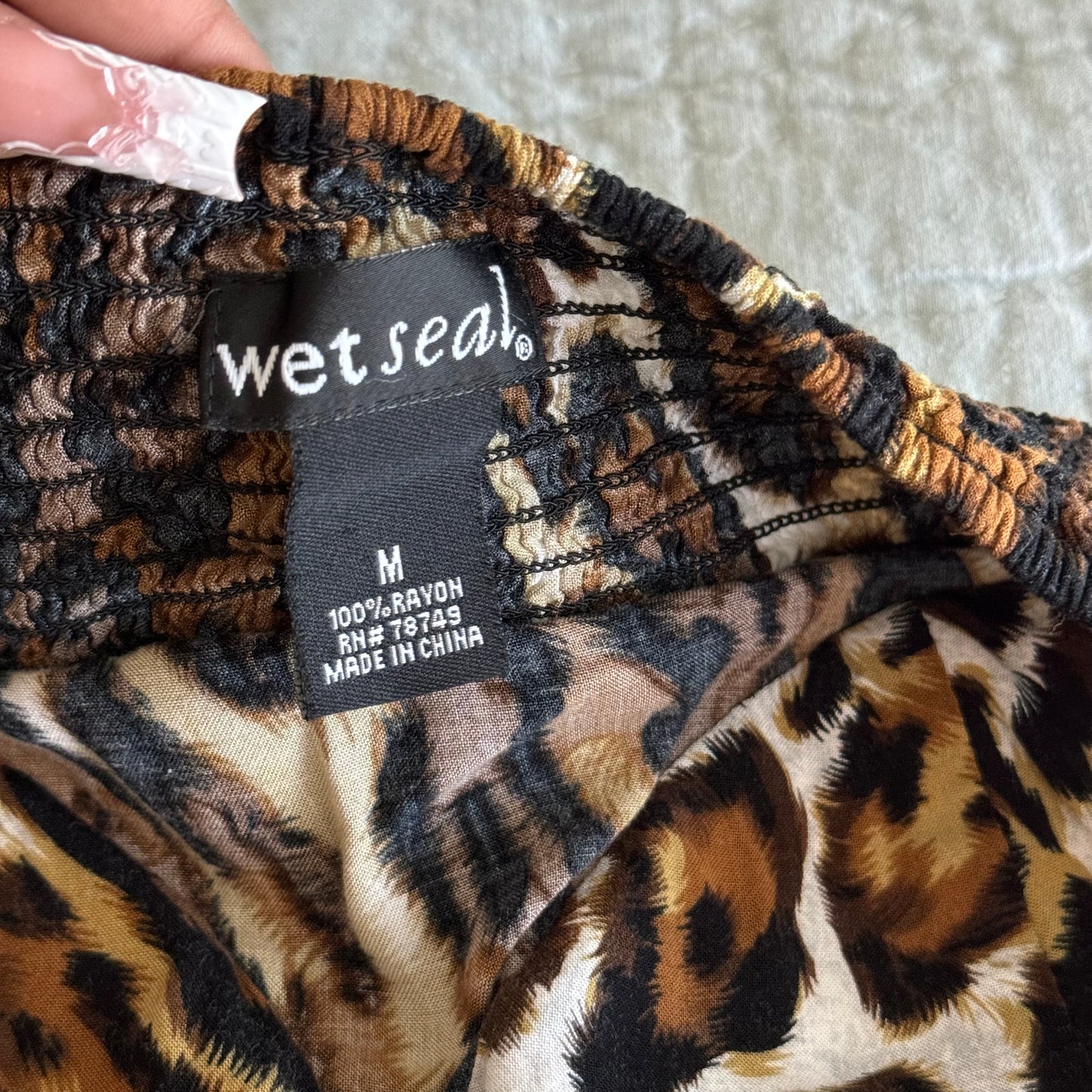 Leopard ‘Wet Seal’ Padded Tube Top