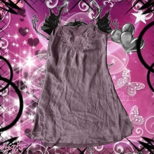 Lavender ‘Yasi’ Floral Embroidered Slip Dress