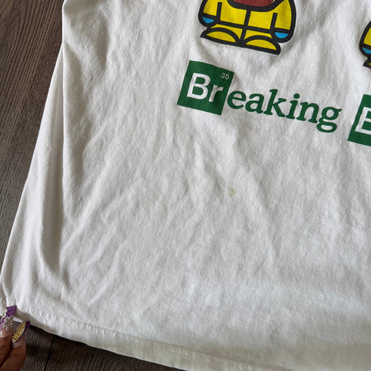 white breaking bad walt white heisenberg & jesse pinkman mini toon hazmats graphic shirt