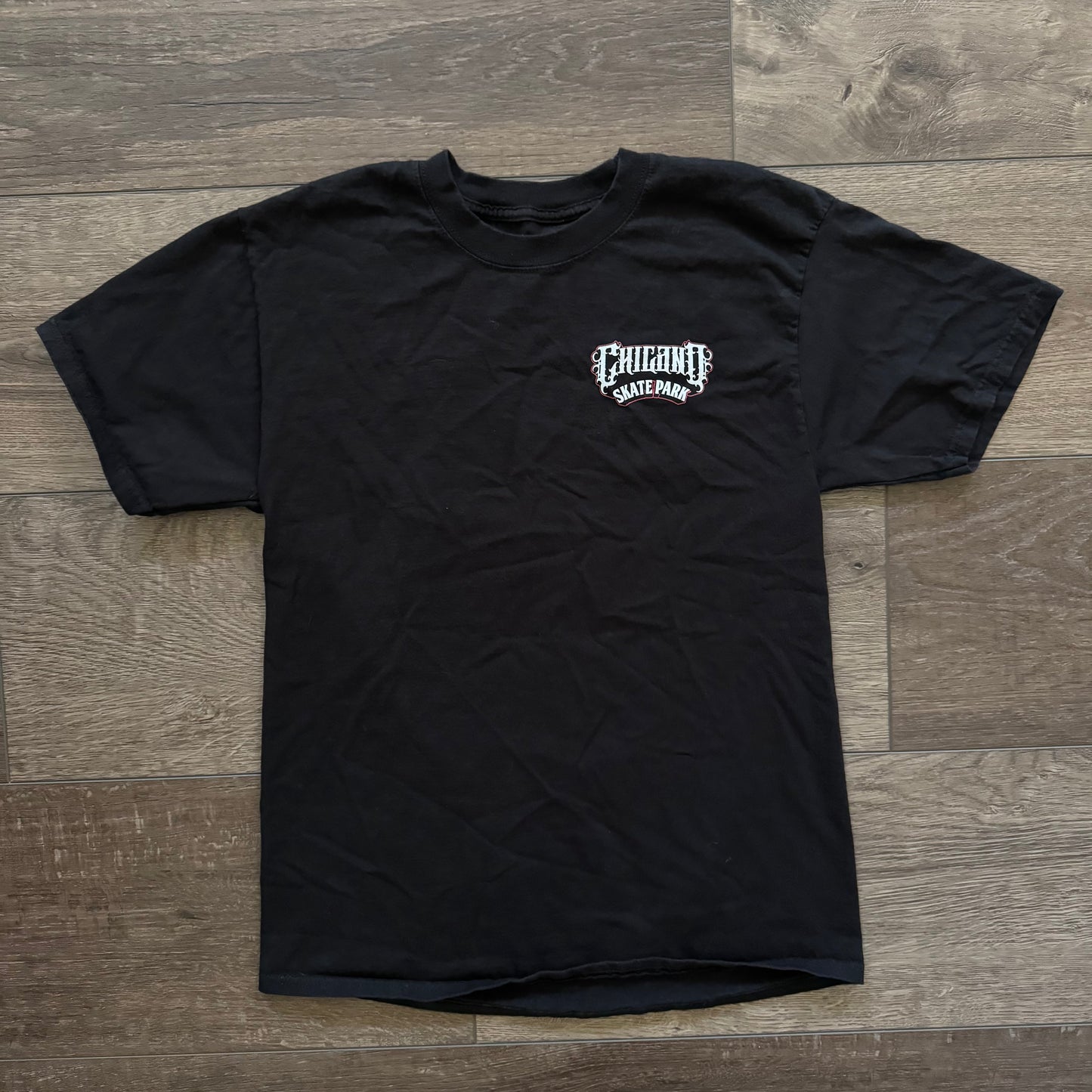 black chicano skate san diego park graphic t shirt