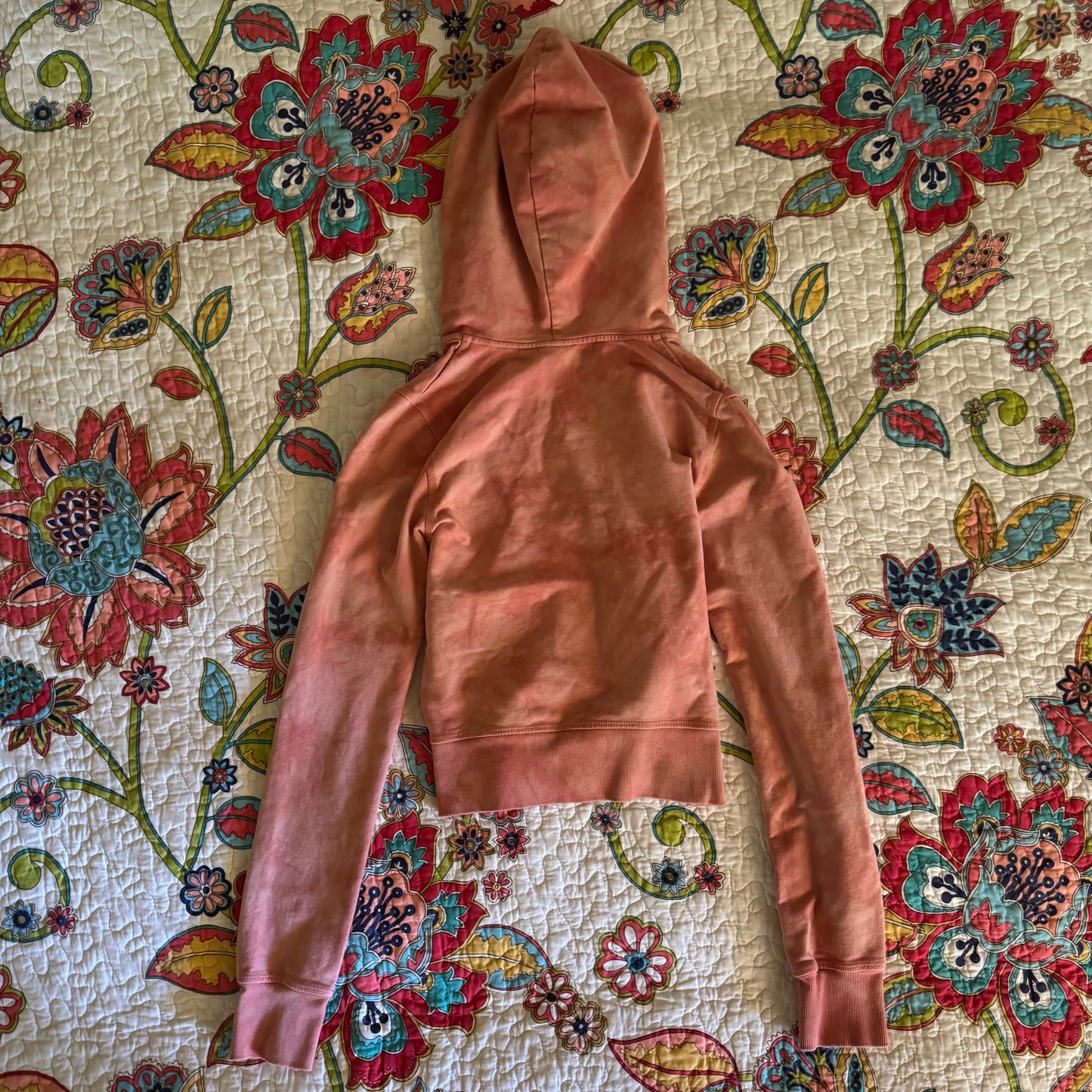 light pink tie dye cybery2k butterfly cropped jacket hoodie (S)