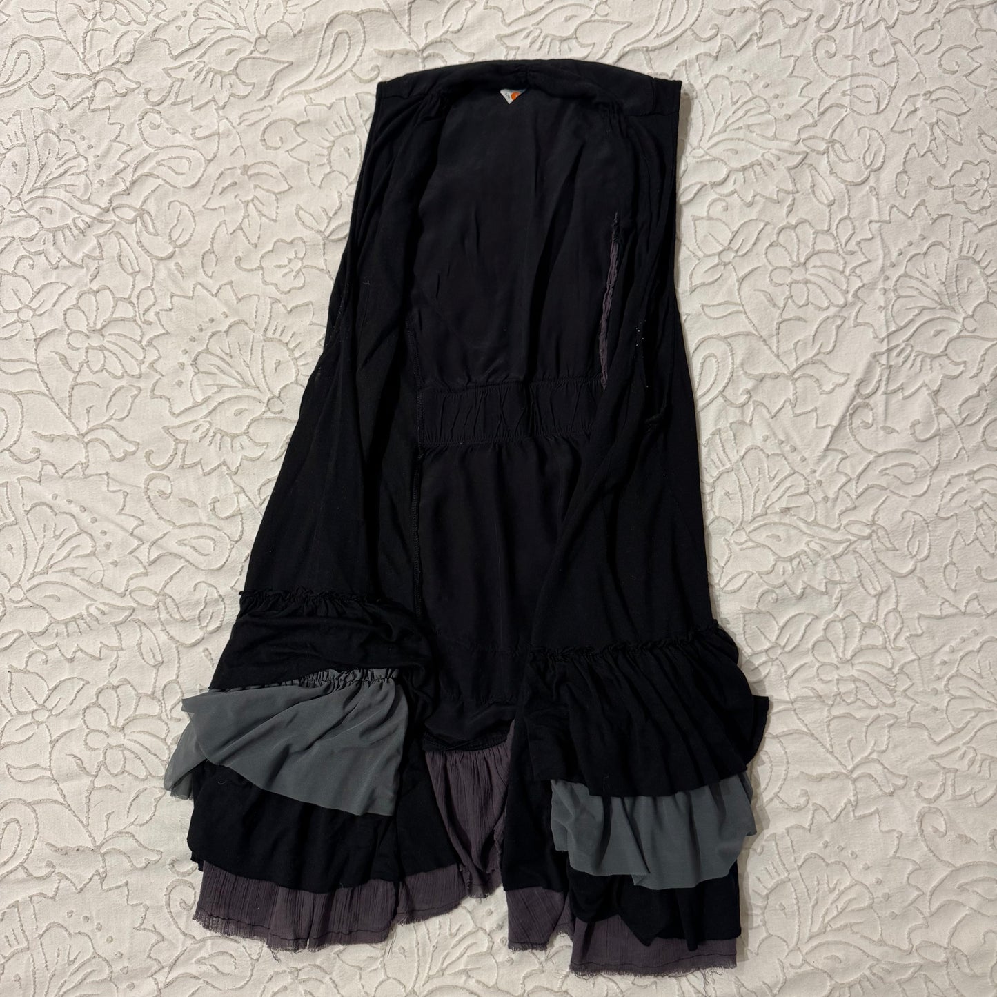 Black & Grey ‘Free People’ Ruffle Grungy Cardigan